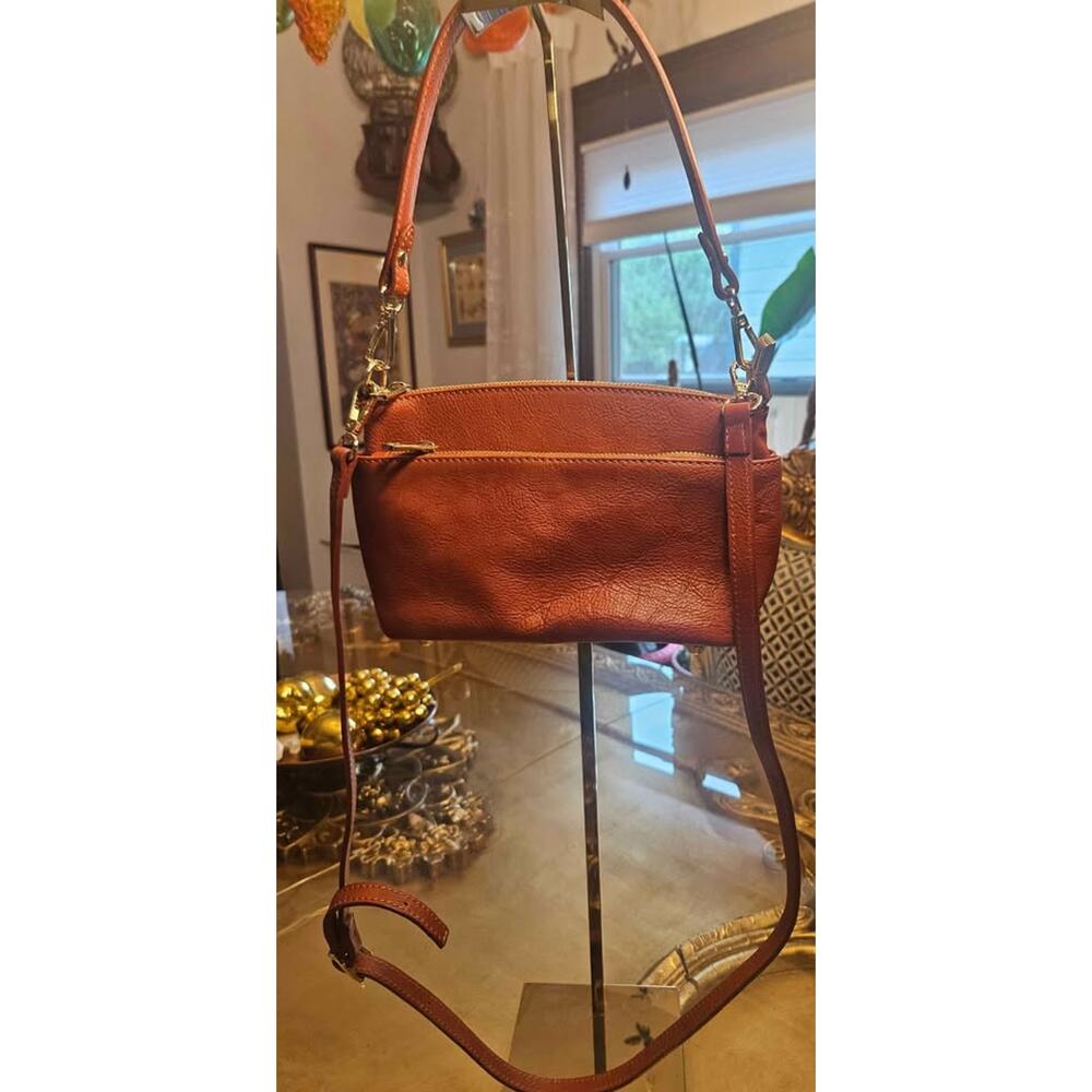 Divina Firenze Italian Leather Crossbody – Burnt Orange Beauty